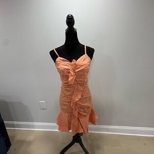 SHEIN Orange Ruffle Dress